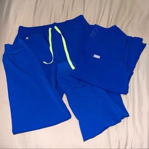 FIGS ELECTRIC BLUE SCRUB SET - Like New